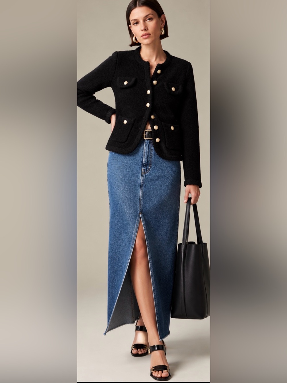 J.Crew Textured sweater lady jacket in black - Picture 6 of 9